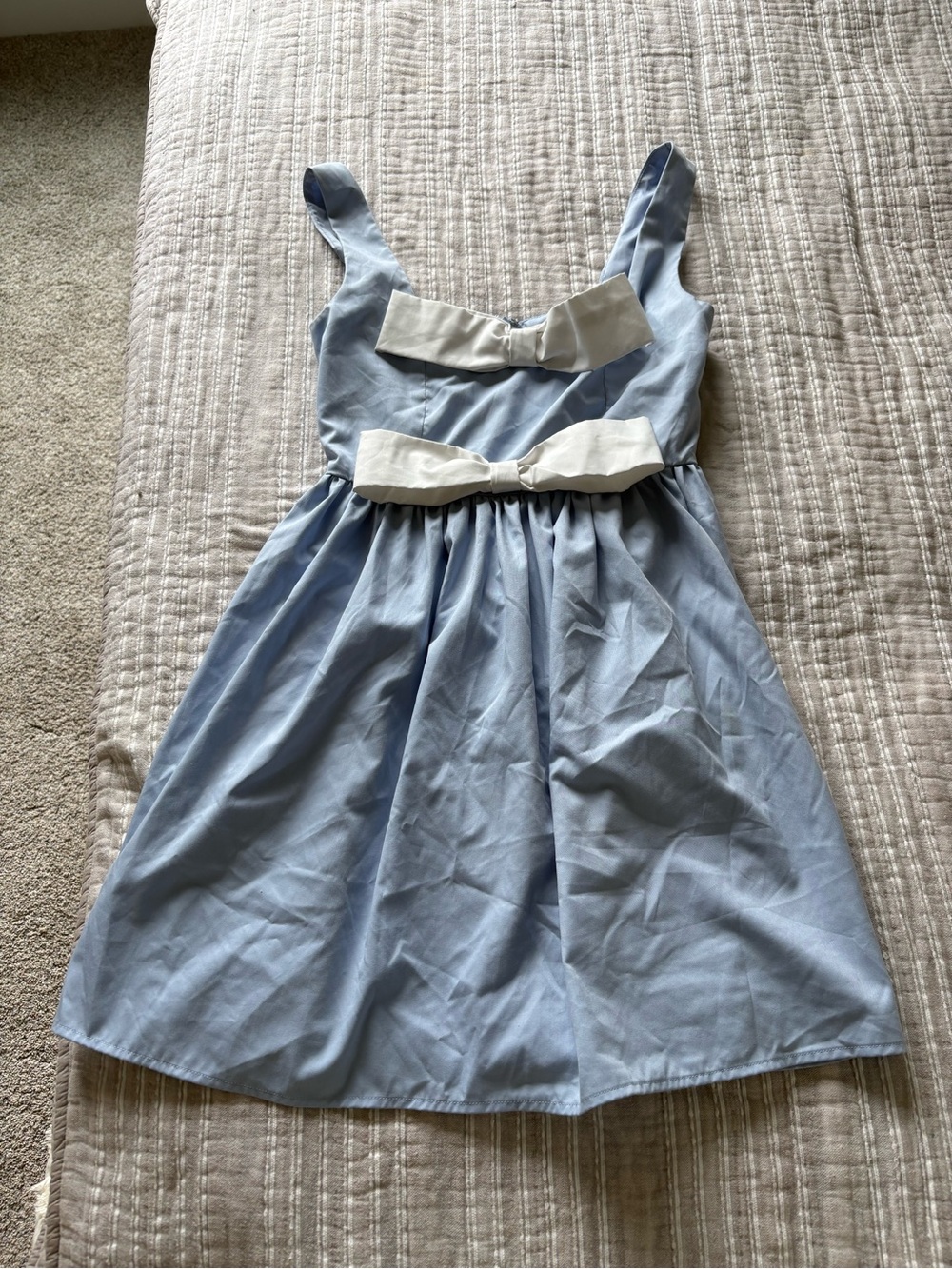 Anthropologie Light Blue Dress with Cream Bows